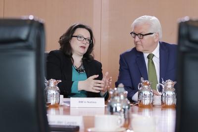 Berlin Bundeskanzleramt Kabinettssitzung Themen im Bundeskabinett Das Bundeskabinett befasst sic-stock-foto