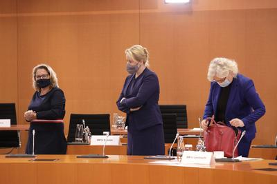 Svenja Schulze, Bundesministerin fuer Umwelt, Naturschutz und nukleare Sicherheit, SPD, Franziska Giffey, Bundesministe-stock-foto