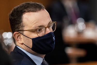 Jens Spahn, Bundesminister fuer Gesundheit, aufgenommen im Rahmen der woechentlichen Sitzung des Kabinetts in Berlin, 1-stock-foto