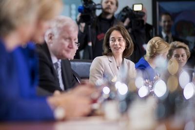 Katarina Barley, Kabinett DEU, Deutschland, Germany, Berlin, 14.03.2018 Katarina Barley, Bundesjustizministerin SPD, vor-stock-foto