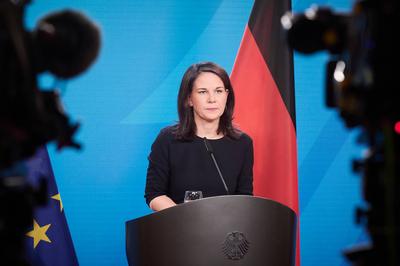 Berlin, Statement von Annalena Baerbock zur Lage in Syrien-stock-foto