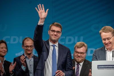 Neum?nster, 11.12.2024, Landesvertreterversammlung der CDU Schleswig-Holstein und Einstimmung auf die Bundestagswahl 202-stock-foto