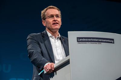 Neum?nster, 11.12.2024, Landesvertreterversammlung der CDU Schleswig-Holstein und Einstimmung auf die Bundestagswahl 202-stock-foto