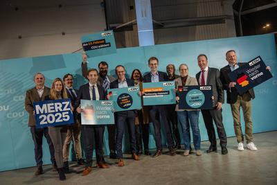 Neum?nster, 11.12.2024, Landesvertreterversammlung der CDU Schleswig-Holstein und Einstimmung auf die Bundestagswahl 202-stock-foto