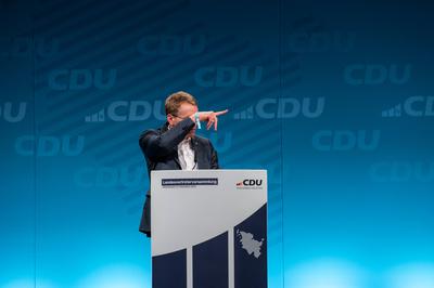 Neum?nster, 11.12.2024, Landesvertreterversammlung der CDU Schleswig-Holstein und Einstimmung auf die Bundestagswahl 202-stock-foto