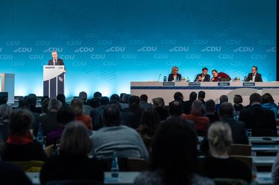 Neum?nster, 11.12.2024, Landesvertreterversammlung der CDU Schleswig-Holstein und Einstimmung auf die Bundestagswahl 202-stock-foto