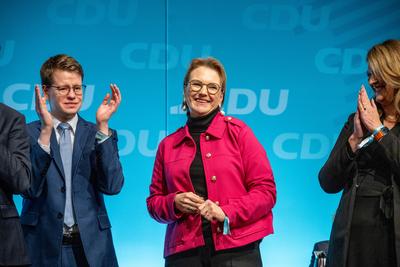 Neum?nster, 11.12.2024, Landesvertreterversammlung der CDU Schleswig-Holstein und Einstimmung auf die Bundestagswahl 202-stock-foto