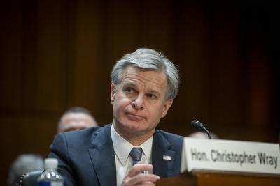 Christopher A. Wray, Director of the Federal Bureau of Investigation (FBI) appears before a United States Senate Committ-stock-photo
