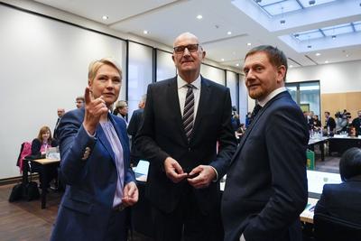 MPK, Ministerpr?sidentenkonferenz, Schwesig, Woidke, Kretschmer-stock-foto