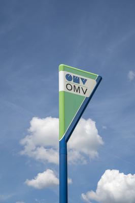 Caradice, Slovakia - June, 17, 2024 : OMV petrol station. Gas station. OMV is an Austrian multinational oil, gas and pet-stock-foto