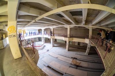 Pressef?hrung Baustelle Naturkundemuseum-stock-foto