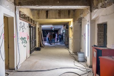 Pressef?hrung Baustelle Naturkundemuseum-stock-foto