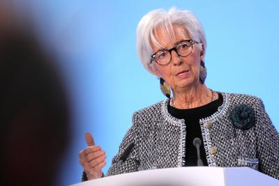 12.12.2024, Frankfurt, DEU Pressekonferenz der Europaeischen Zentralbank, ECB, Christine Lagarde, Praesidentin der Europ-stock-foto