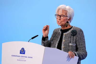 12.12.2024, Frankfurt, DEU Pressekonferenz der Europaeischen Zentralbank, ECB, Christine Lagarde, Praesidentin der Europ-stock-foto