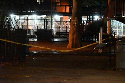 Two people shot at lafayette gardens nycha housing complex in brooklyn new york-stock-foto
