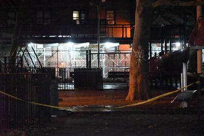 Two people shot at lafayette gardens nycha housing complex in brooklyn new york-stock-foto