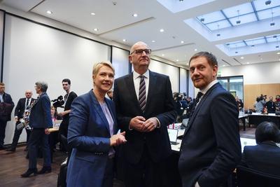 MPK, Ministerpr?sidentenkonferenz, Schwesig, Woidke, Kretschmer-stock-foto