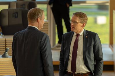 Schlagabtausch im Landtag Schleswig Holstein-stock-foto
