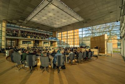 Schlagabtausch im Landtag Schleswig Holstein-stock-foto