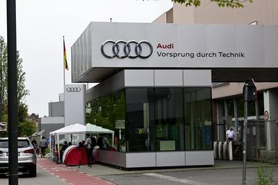 Belgien, Protestlager vor AUDI Werk in Br?ssel wegen geplanter Schlie?ung  AUDI Announces Likely Closure Of Brussles Pla-stock-photo
