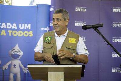 Brazilian minister of health visits Telehealth Program of Brazil. June 17, 2021, Cristalina, Goias, Brazil: The Ministe-stock-foto