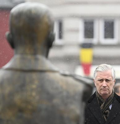 King Philippe and Queen Mathilde take part in the commemorations of the battle of Ardennes-stock-photo