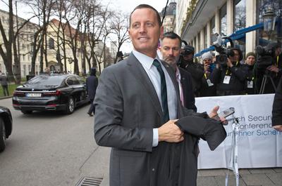 US-Botschafter Richard Grenell bei der Ankunft zur M?nchner Sicherheitskonferenz. Grenell ist Botschafter in der Bundesr-stock-photo