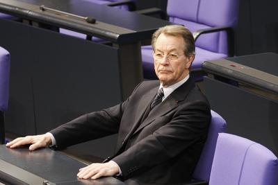Franz M?ntefering (Deutschland/SPD-Vorsitzender) w?hrend einer Bundestagssitzung in Berlin-stock-foto