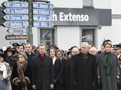 King Philippe and Queen Mathilde take part in the commemorations of the battle of Ardennes-stock-photo