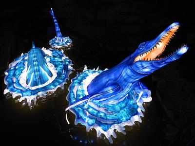 09.12.2024 Sachsen Anhalt Sachsen-Anhalt Halle Saale Bergzoo Zoo Halle Lichterwelten 2025 Die R?ckkehr der Giganten Lich-stock-photo