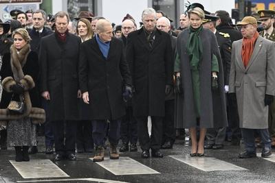 King Philippe and Queen Mathilde take part in the commemorations of the battle of Ardennes-stock-photo