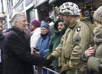King Philippe and Queen Mathilde take part in the commemorations of the battle of Ardennes-stock-photo