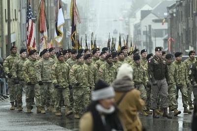 King Philippe and Queen Mathilde take part in the commemorations of the battle of Ardennes-stock-photo