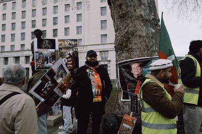 Protest against the D-Chowk Islamabad killings in London-stock-foto