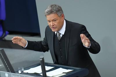 Bundeskanzler stellt die Vertrauensfrage im Deutschen Bundestag-stock-photo