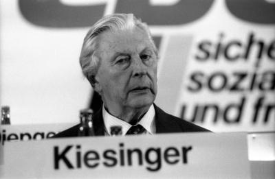Kurt Georg Kiesinger GER CDU Ehrenvorsitzender anl?sslich des CDU Parteitags in K?ln-stock-foto