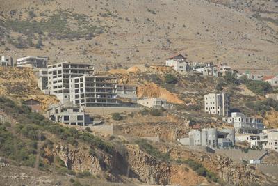 Majdal Shams am Mount Hermon, Golanh?hen, Israel *** Majdal Shams at Mount Hermon, Golan Heights, Israel-stock-foto