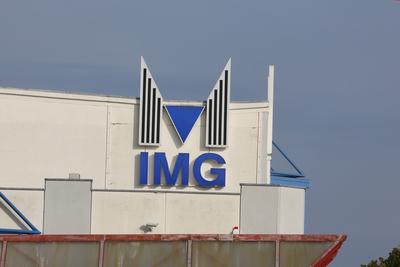 Blick am Montag (28.10.2024) in der Hanse- und Universit?tsstadt Rostock auf das Logo der Firma IMG (Ingenieurtechnik un-stock-foto