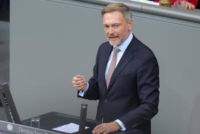 Bundeskanzler stellt die Vertrauensfrage im Deutschen Bundestag-stock-photo