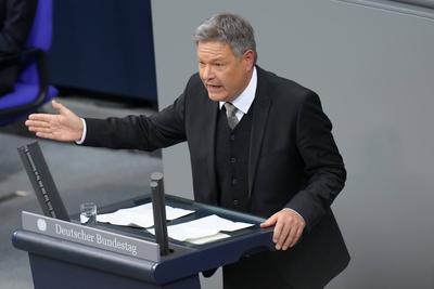 Bundeskanzler stellt die Vertrauensfrage im Deutschen Bundestag-stock-photo