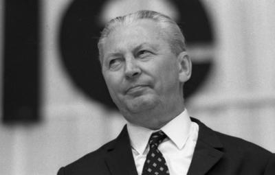 Wahlkampf zur Bundestagswahl 1969 DEU, Deutschland, Ruhrgebiet Der Wahlkampf zur Bundestagswahl am 10.9.1969 im Ruhrgebi-stock-foto