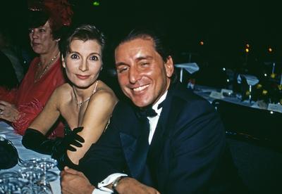 Susanne Uhlen, deutsche Schauspielerin und Regisseurin, neben Michel Friedman, Deutschland um 1995. Copyright: HartwigxV-stock-foto