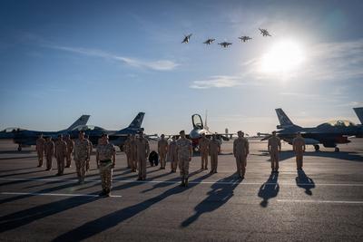 Jordanian King Abdullah II, inaugurates the Air Combat Training Squadron at the Martyr Pilot Muwaffaq Al-Salti Air Base-stock-foto