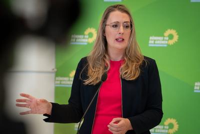 Statement von Buendnis90 Die Gruenen zur Vertrauensfrage des Bundeskanzlers-stock-photo