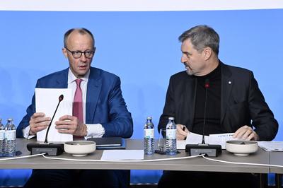 Friedrich Merz, Markus S?der-stock-foto