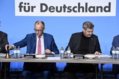 Friedrich Merz, Markus S?der-stock-foto