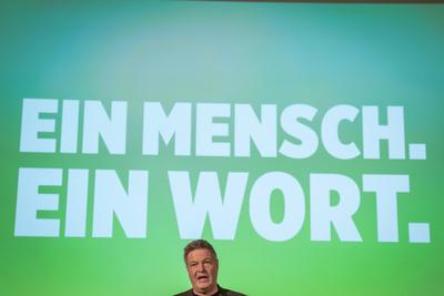 Vorstellung Entwurf Wahlprogramm B?ndnis 90/Die Gr?nen zur Bundestagswahl 2025 --stock-foto
