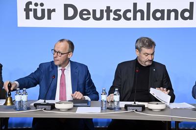 Friedrich Merz, Markus S?der-stock-foto