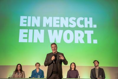 Vorstellung Entwurf Wahlprogramm B?ndnis 90/Die Gr?nen zur Bundestagswahl 2025 --stock-foto