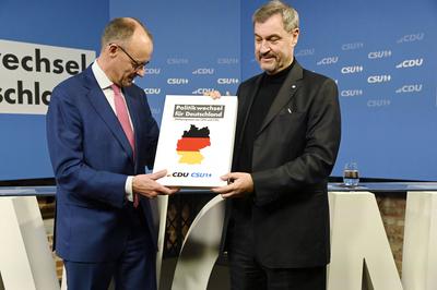 Friedrich Merz, Markus S?der-stock-foto